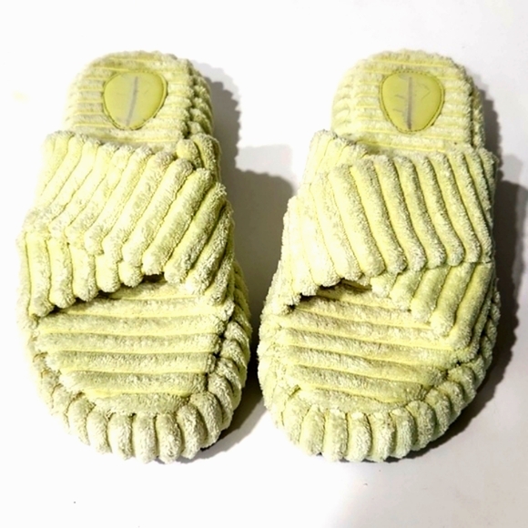 NEW Free People Two Days in Ibiza Key Lime Terry Cloth Platform Sandals Size 9.5 - Picture 2 of 13